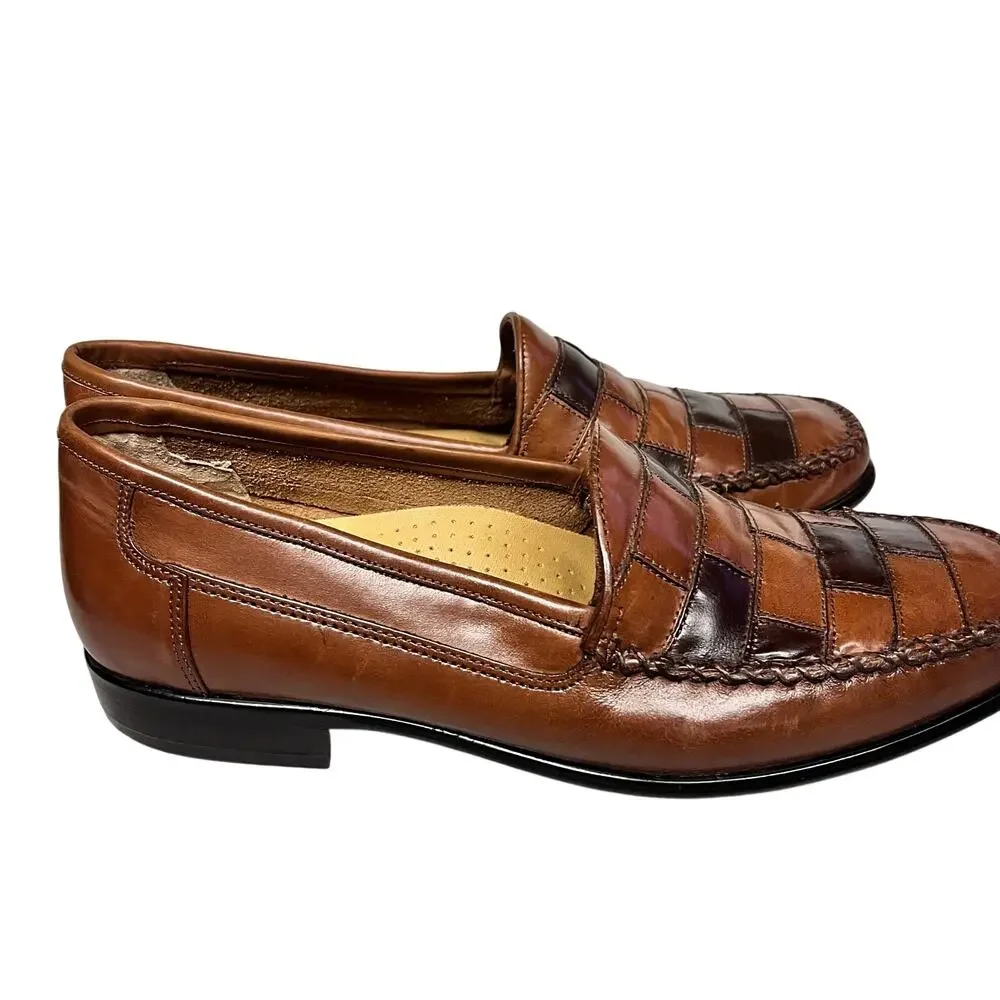 Giorgio Brutini Men's Brown Patchwork Leather Slip-On Dress Loafers 10D